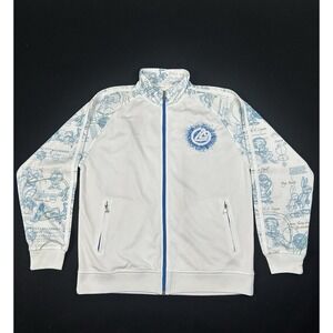Lot 29 Looney Tunes Y2K Zip Track Jacket L Blueprint Sketch Full Zip White Blue